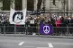 CND protesters demonstrate opposite Westminster Abbey, whils