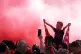 Liverpool fans let off flares before the Premier League matc
