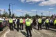 Police officers at a protest against the Defence and Securit