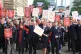 Former Thomas Cook cabin crew protesting outside the Manches