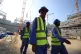 Construction workers at Lusail Stadium, Qatar, in 2019