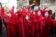 The Red Rebels join climate change protesters outside the Au