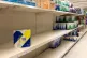 A shortage of toilet rolls on the shelves at a Sainsbury's s