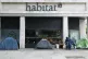 Homeless people in tents