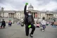 Demonstrators at a socially distanced protest on Trafalgar S