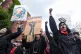 People taking part in a Black Lives Matter protest rally out