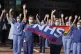 NHS staff outside Royal Victoria Infirmary, Newcastle, join 