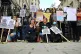 People take part in a protest outside Downing Street in Lond