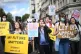 Students take part in a march from Marble Arch to the Depart