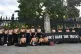 Topless Extinction Rebellion protesters chained to the gates