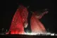 Kelpies lit up red