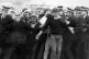 Police officers clash with pickets outside the Bilston Glen 