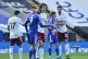Leicester City's Jamie Vardy and Arsenal's David Luiz after 