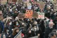 Demonstrators during a protest in Parliament Square, central