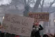 People in Parliament Square, London, taking part in a demons