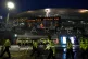 Police outside the Emirates stadium after a fans' protest ag
