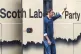 Scottish Labour leader Anas Sarwar waves from the door of th