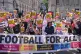 Diane Abbott with protestors during a Stand Up to Racism ral