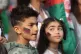 Afghan refugee children at a protest over Taliban persecutio
