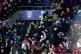 Hungary fans clash with police officers in the stands during