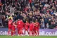 Liverpool's Roberto Firmino (right) celebrates scoring their