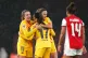Barcelona's Alexia Putellas Segura (left) celebrates with te