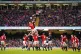 General view as Wales' Ross Moriarty wins a line out during 
