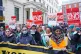 People take part in a Million Women Rise march outside Chari
