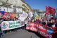 People protest at the Port of Dover after P&O Ferries suspen