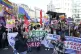 People take part in the Stand Up to Racism march in central 