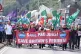 People protest outside Maritime House, Dover, after P&O Ferr