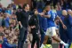 Everton's Salomon Rondon (right) walks past manager Frank La