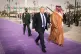 Prime Minister Boris Johnson being welcomed by Mohammed bin 