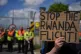 Demonstrators at a removal centre at Gatwick protest against
