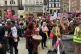 Demonstrators outside the Royal Courts of Justice, central L