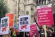Demonstrators outside the Royal Courts of Justice, central L