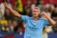 Manchester City's Erling Haaland celebrates with fans after 