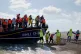 A group of people are brought in to Dungeness, Kent, by the 