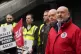 Aslef General Secretary Mick Whelan (right) at a picket line