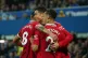 Manchester United's Cristiano Ronaldo (centre) celebrates sc