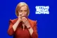 Former prime minister Liz Truss delivering her keynote speec