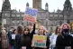Demonstrators take part in the Fridays for Future Scotland m