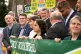 General Secretary of the RMT union, Mick Lynch (far left) jo