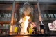 Ocean Rebellion activists demonstrate by vomiting fake oil a