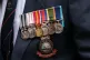 Atom bomb test veteran Tere Tahi's medals during a commemora