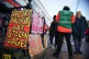 Postal workers on the picket line at the Kilburn Delivery Of