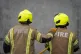 London Fire Brigade recruits during a drill at a Fire statio