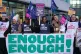 Members of the Royal College of Nursing (RCN) on the picket 
