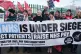Unite union general secretary Sharon Graham (centre), joins 
