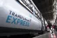 A TransPennine Express train at Leeds train station.
